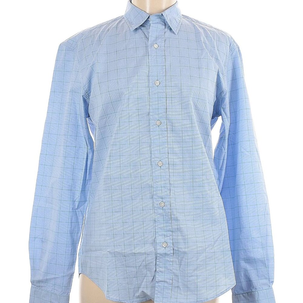 Frank & Eileen Blue & Green Plaid "Finbar" 100% Cotton Shirt Size S